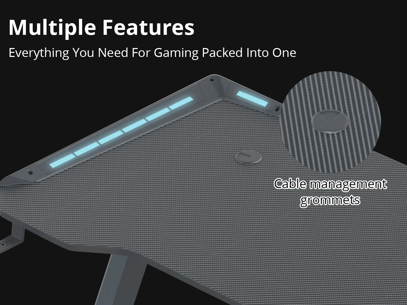 Gaming Table with Wireless Charger & Mouse Pad - 140 cm - Image 8