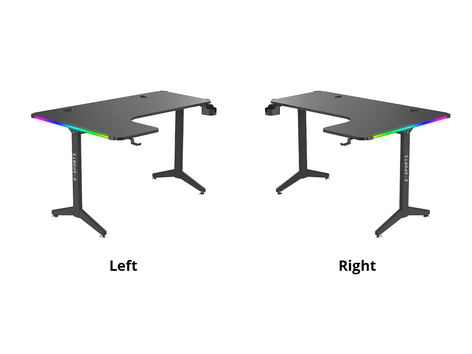 L-Shape Gaming Table (Left) with LED - 160 cm - Image 11