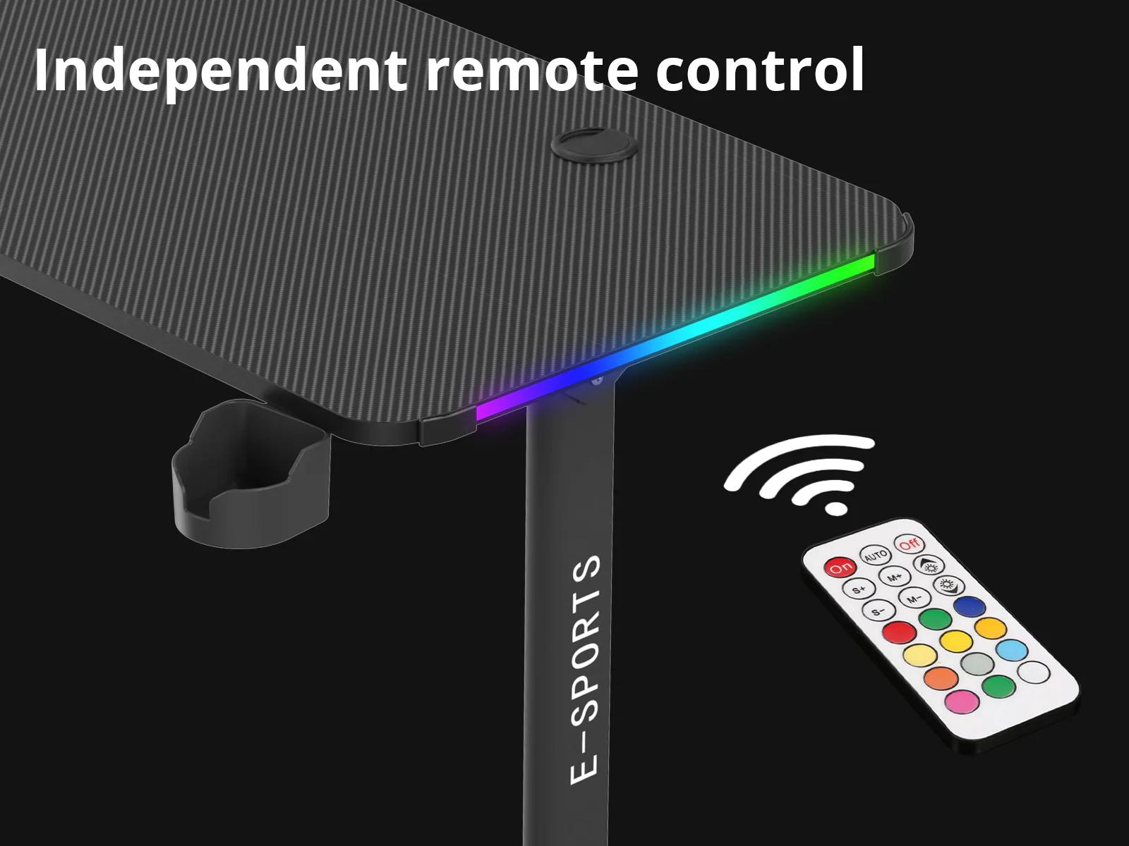L-Shape Gaming Table (Right) with LED - 160 cm - Image 6