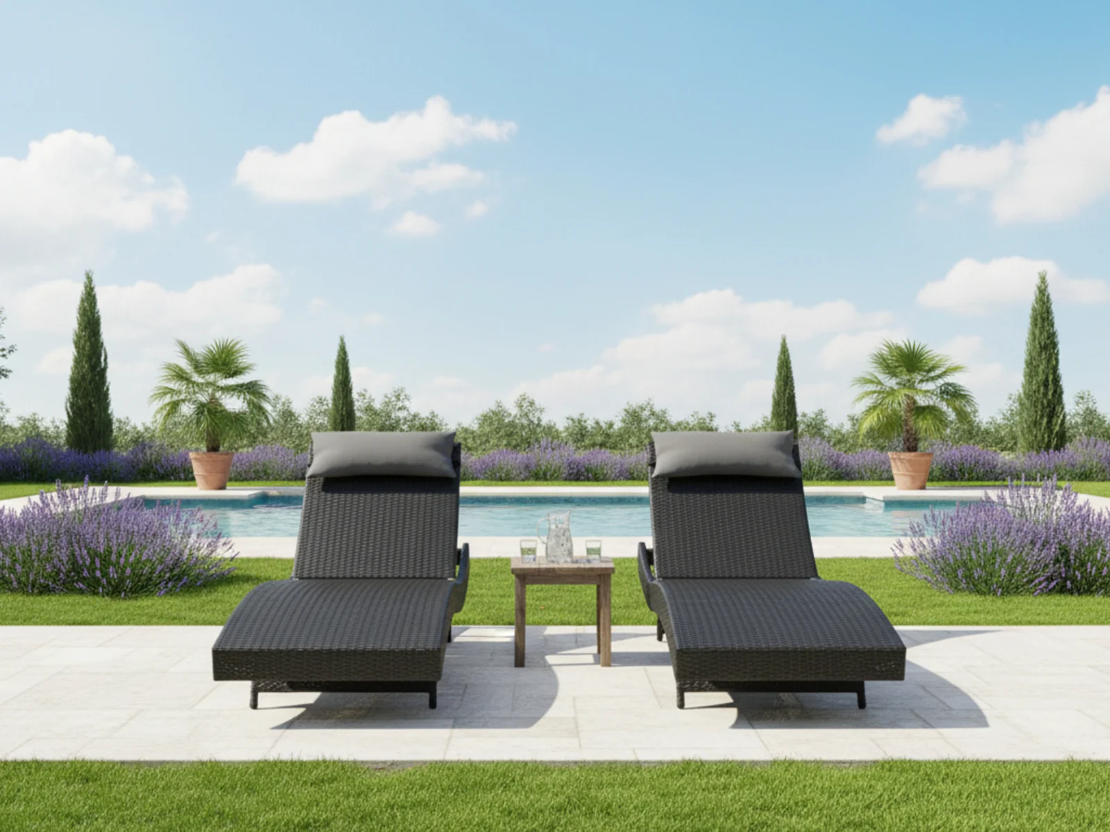 Outdoor Sun Lounger with Aluminium Frame - Set of 2 - Image 11
