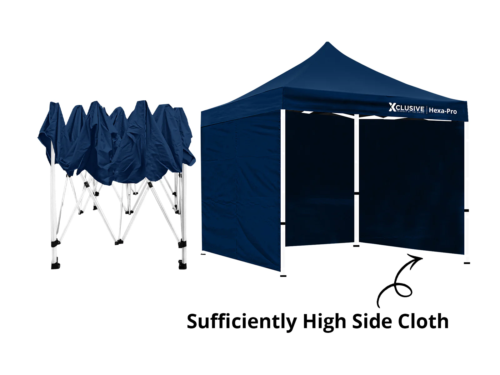 Xclusive Gazebo HEX with Wheel Bag 3m x 3m - Navy - Image 5