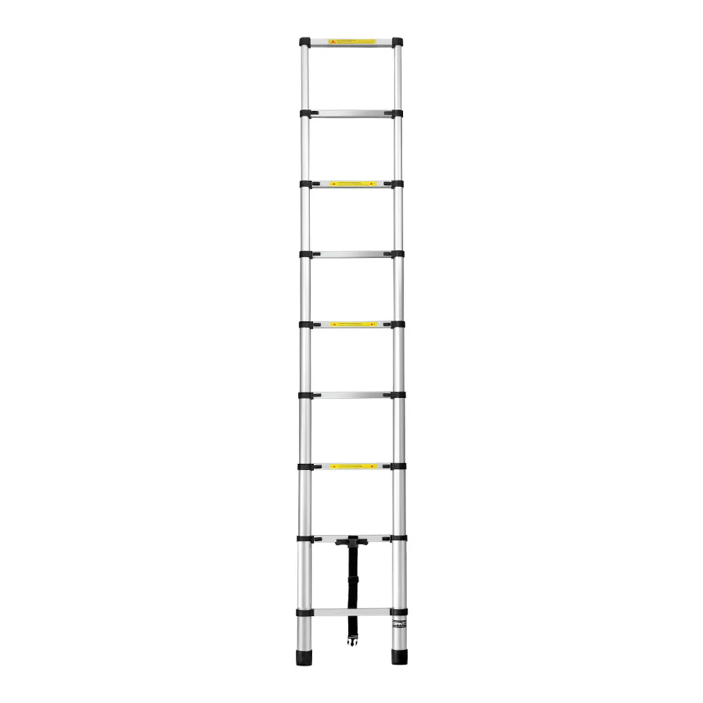 Giantz 2.6M Telescopic Ladder Aluminium Extension Extendable Steps - Image 3