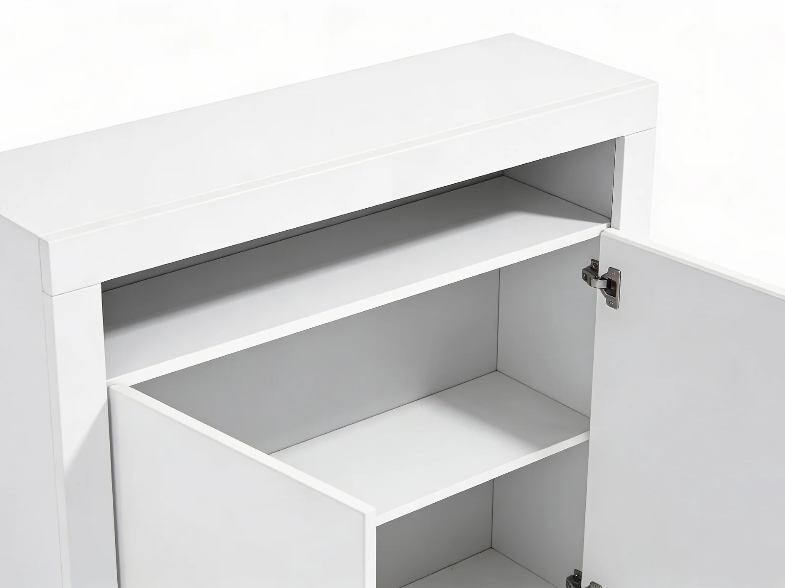Glansig White 2-Door Buffet with LED Light - 107 cm - Image 8