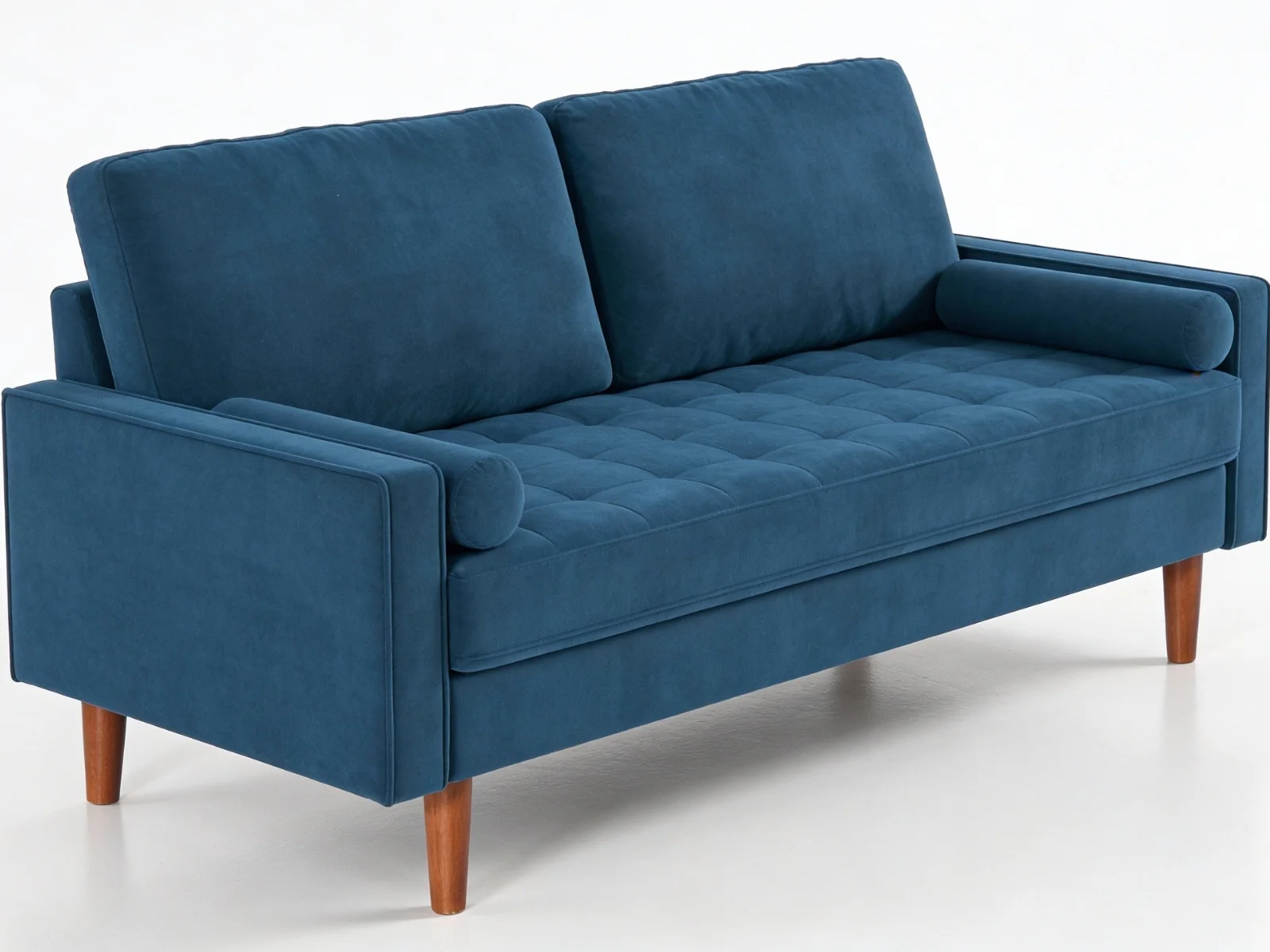 Gyllene 2-Seater Velvet Sofa - Blue - Image 4