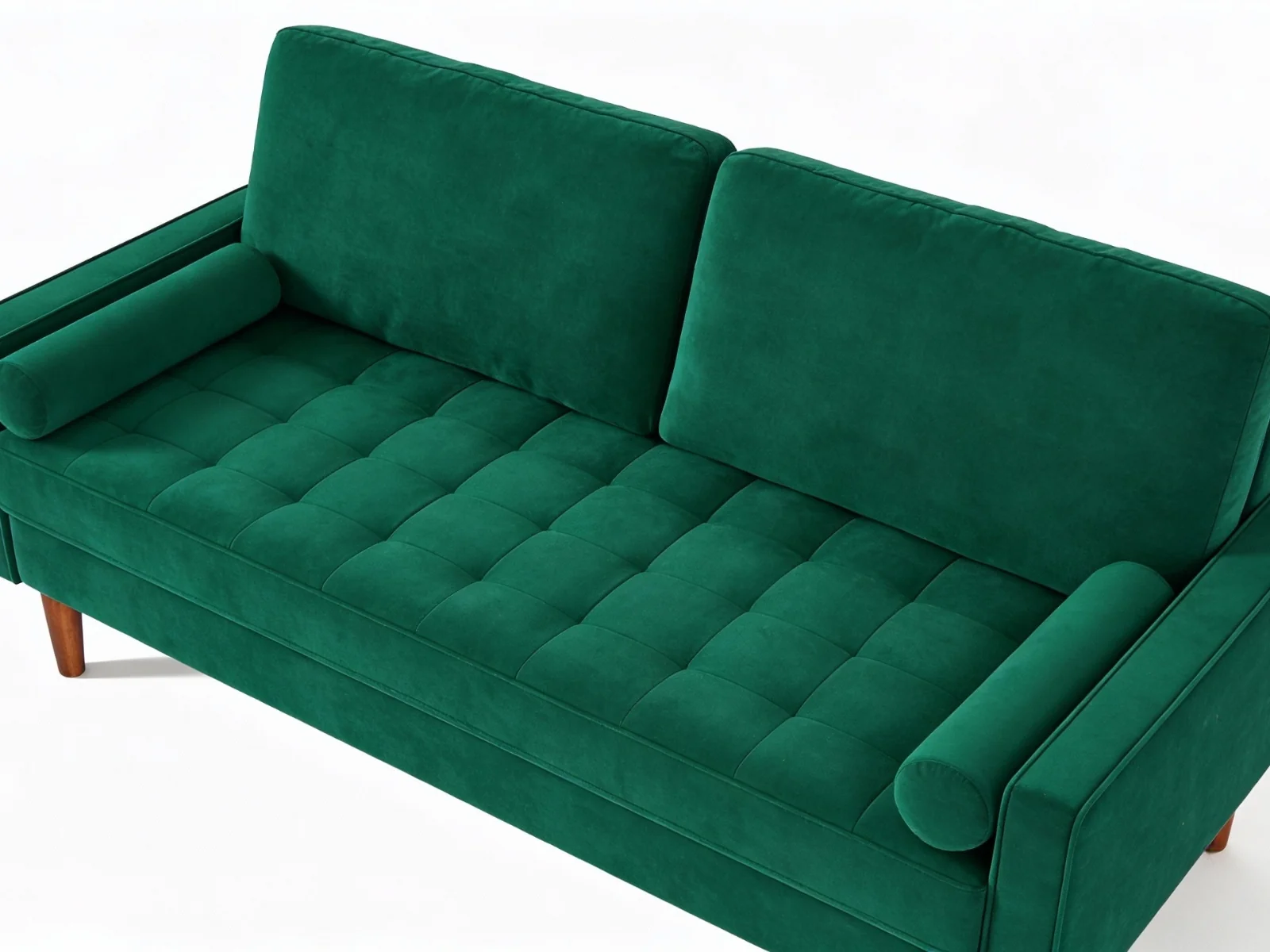 Gyllene 3-Seater Velvet Sofa - Green - Image 6