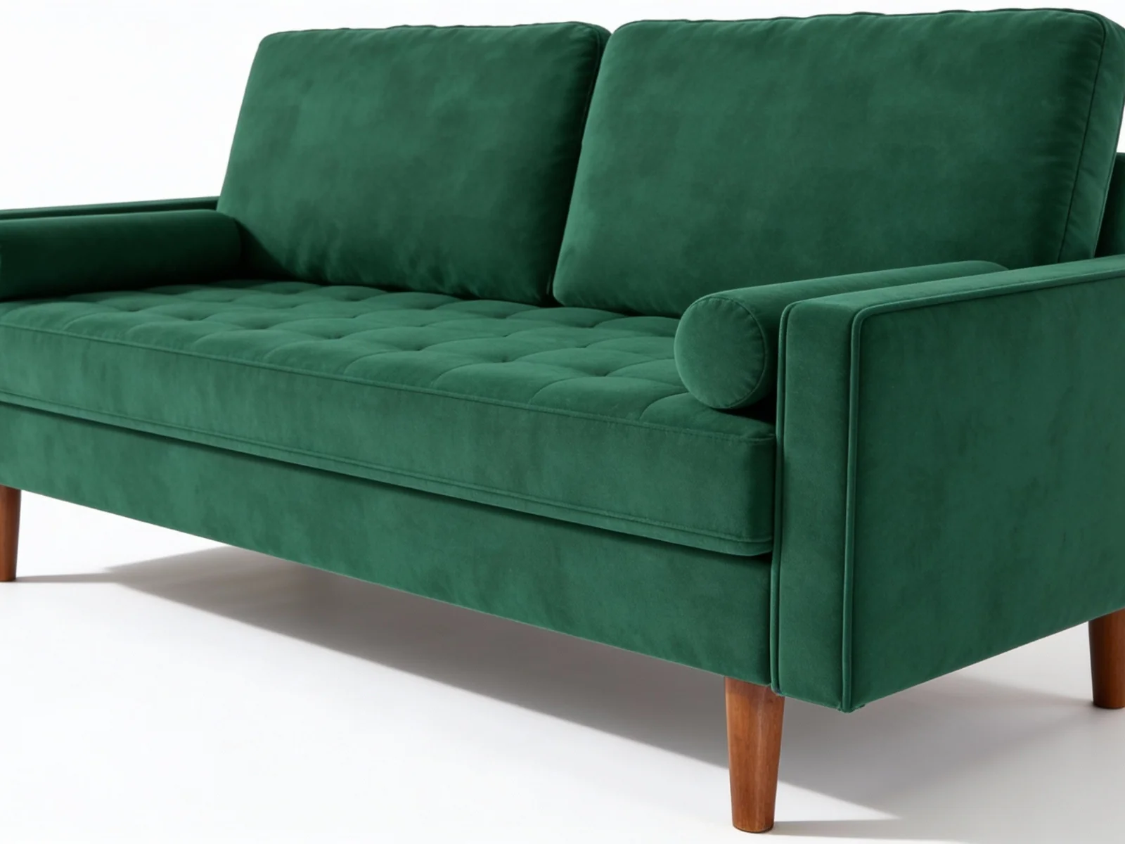 Gyllene 3-Seater Velvet Sofa - Green - Image 8