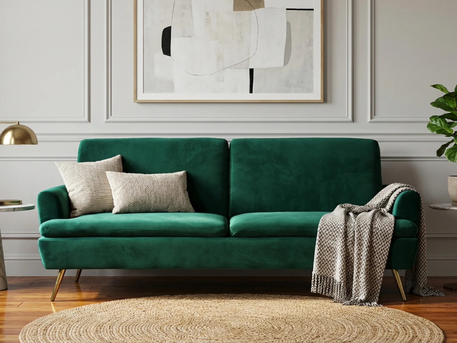 Gyllene Velvet Sofa Bed - Dark Green - Image 2