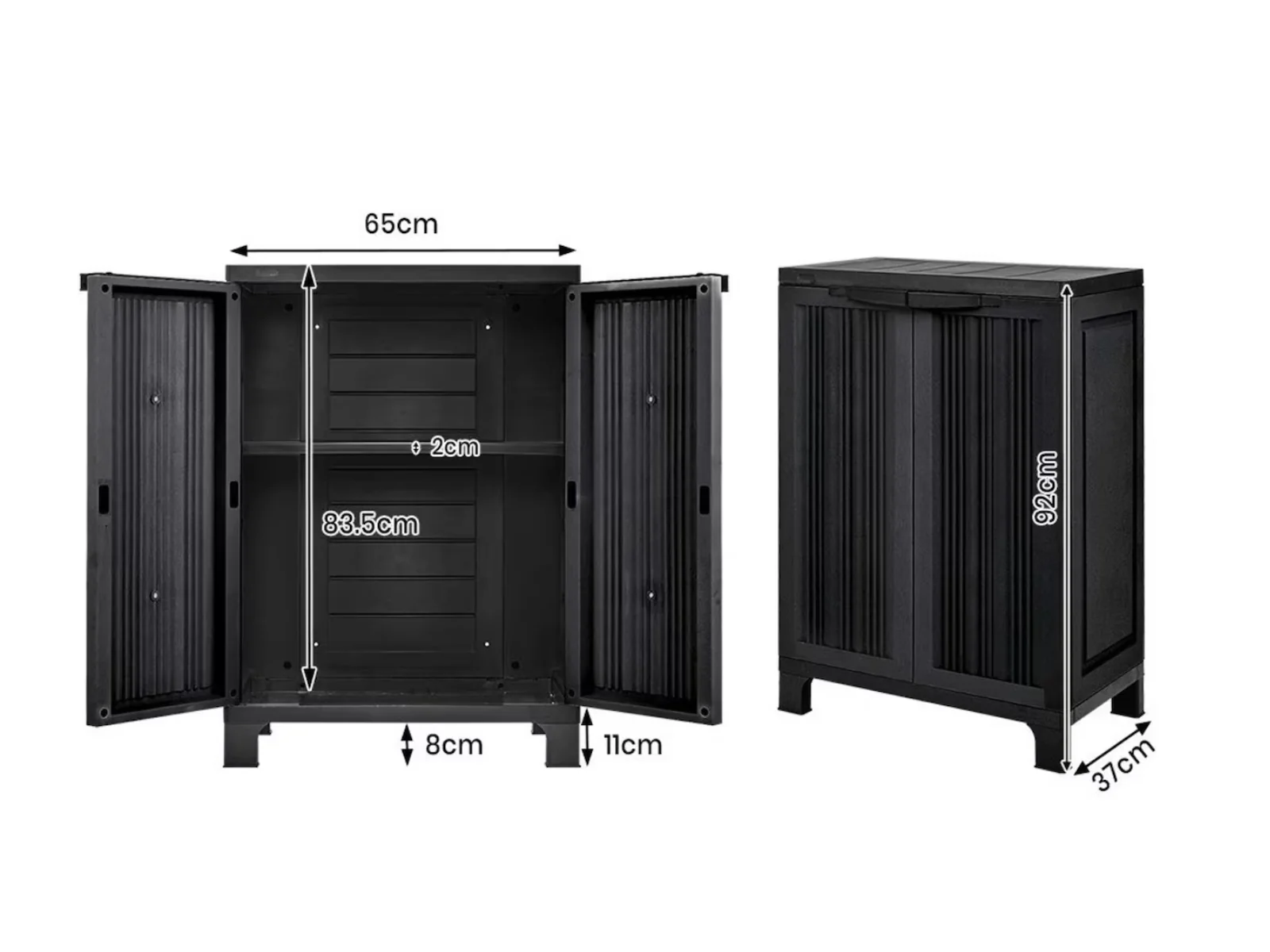 Half-Height Outdoor Storage Cabinet - Black - Image 10