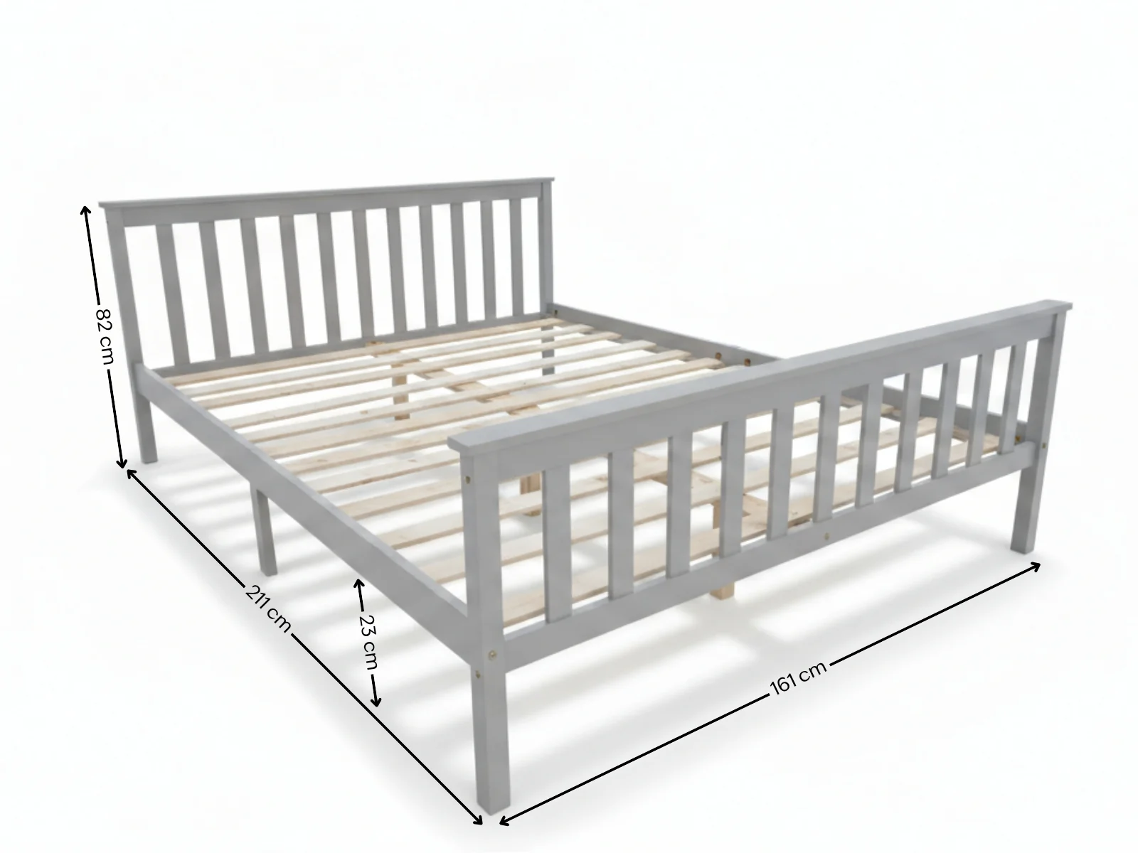 Hampshire Bed Frame Grey & FIRM23 Mattress - Queen - Image 3