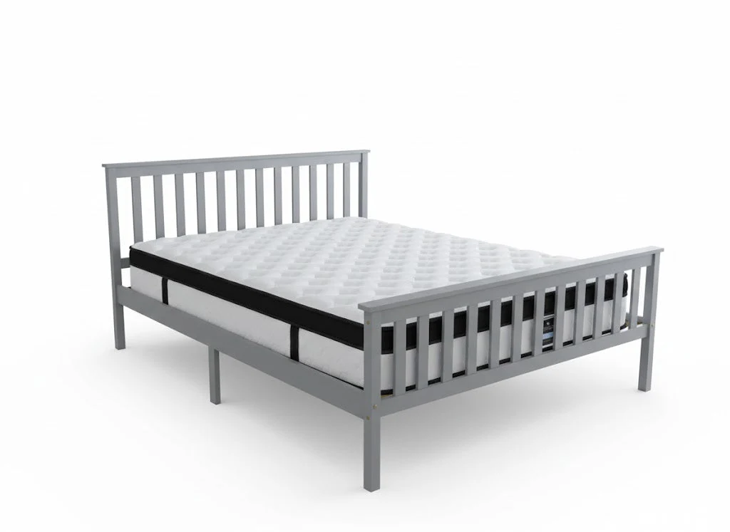 Hampshire Bed Frame Grey & Euro Top Mattress G31 - Queen