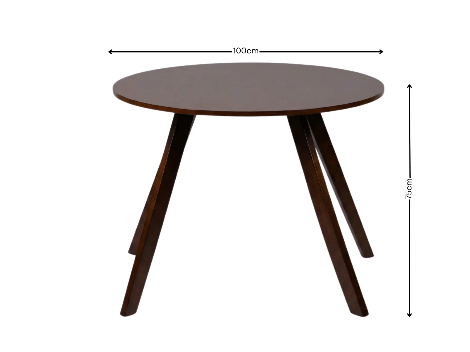 Hexa Round Dining Table Walnut - 100 cm - Image 10