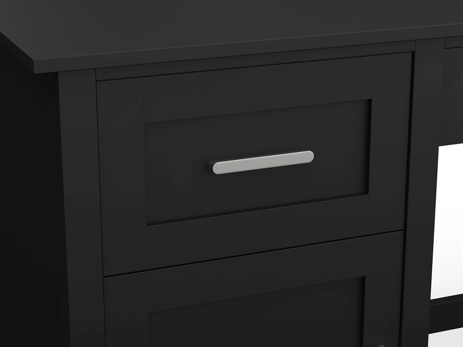 Home Office Desk with Storage - Black - Image 7
