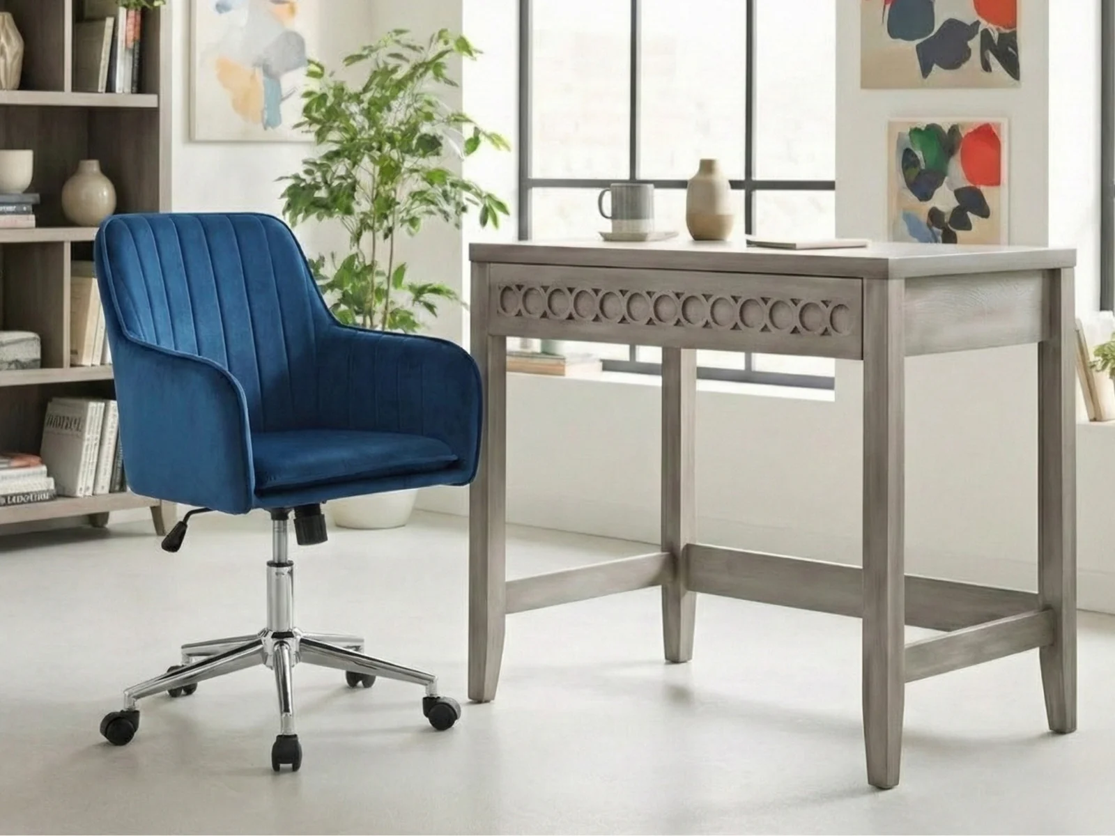 Home & Office Desk With Storage Drawer & Artechwork Office Chair - Image 3