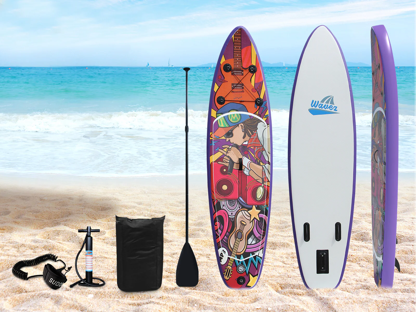 10 ft Single Layer Inflatable SUP - Art Cartoon - Image 3