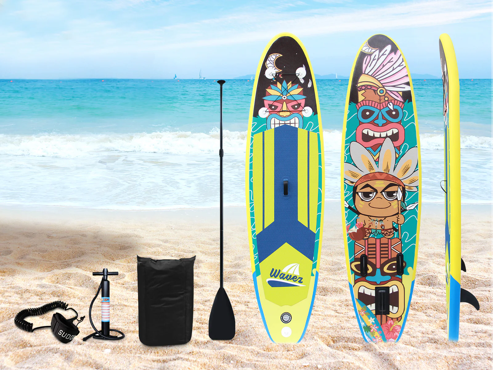 10 ft Single Layer Inflatable SUP - Wild Man Cartoon - Image 3