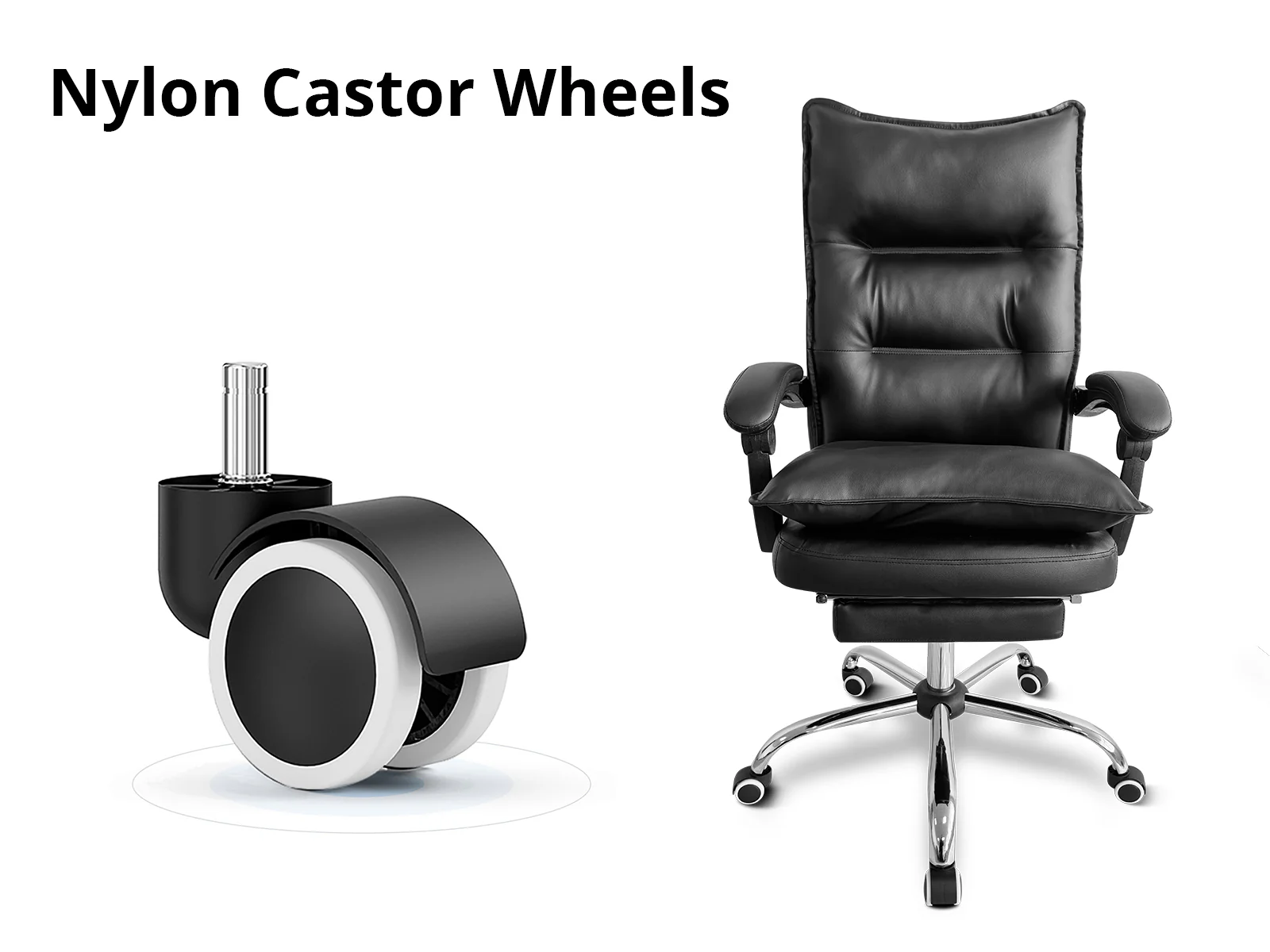 Irina L-Shaped Computer Desk & New Markus Office Chair with Footrest PU Black - Image 13