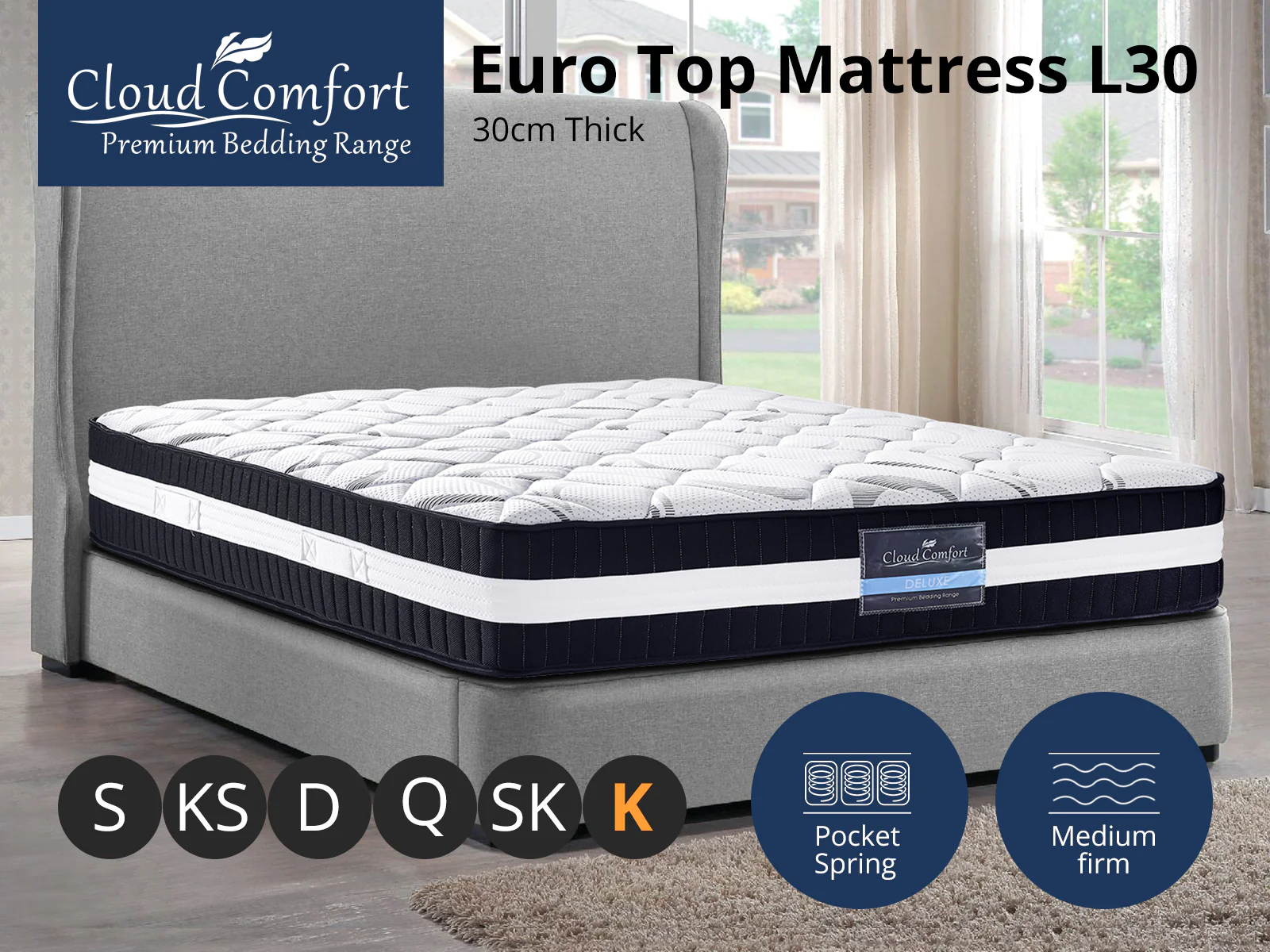Euro Top Mattress L30 - King - Image 3