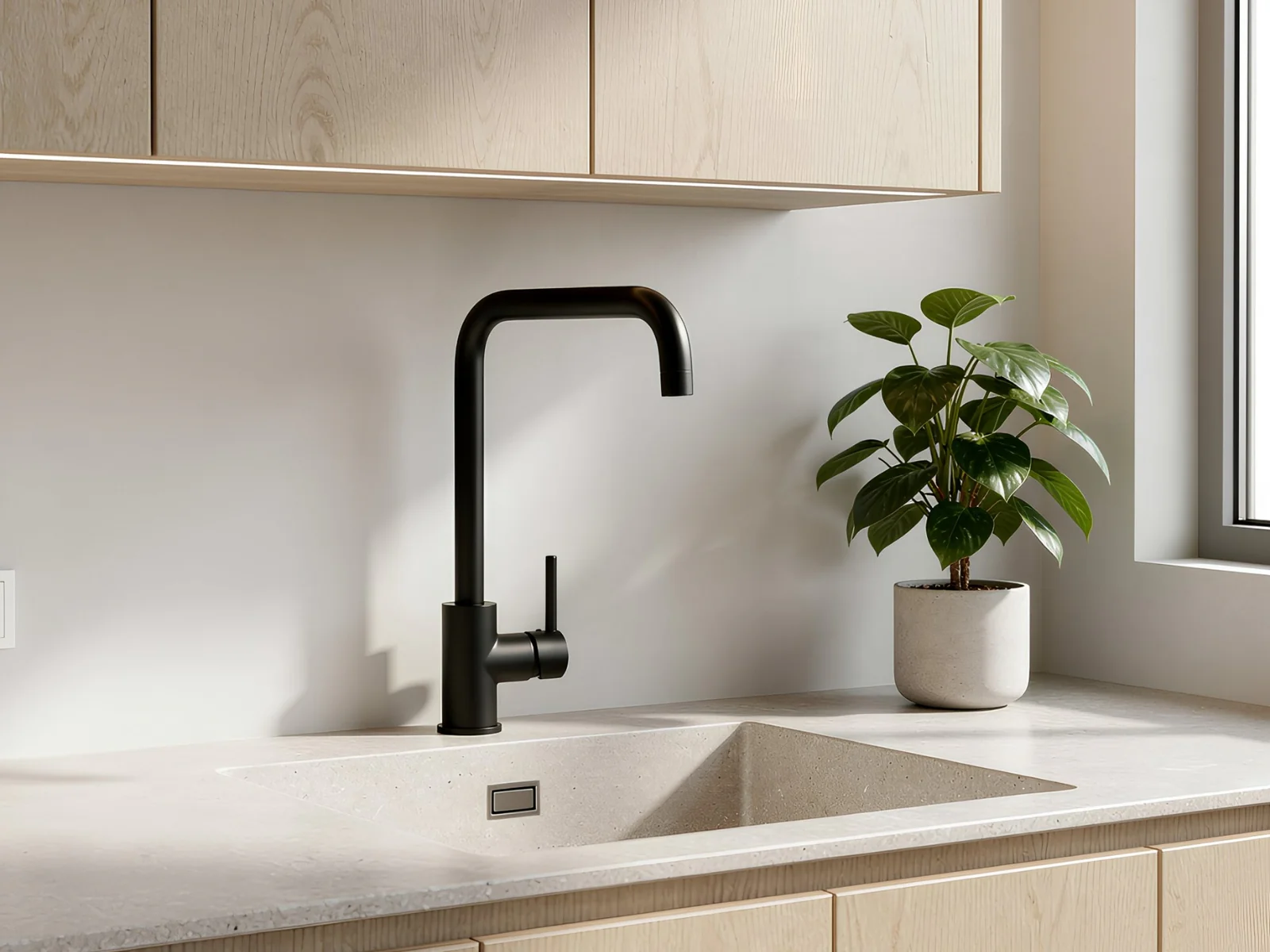 Black Kitchen Faucet - Square - Image 2
