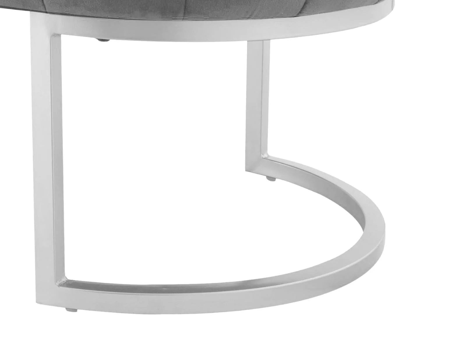 Lunare Velvet Ottoman Bench - Grey - Image 6