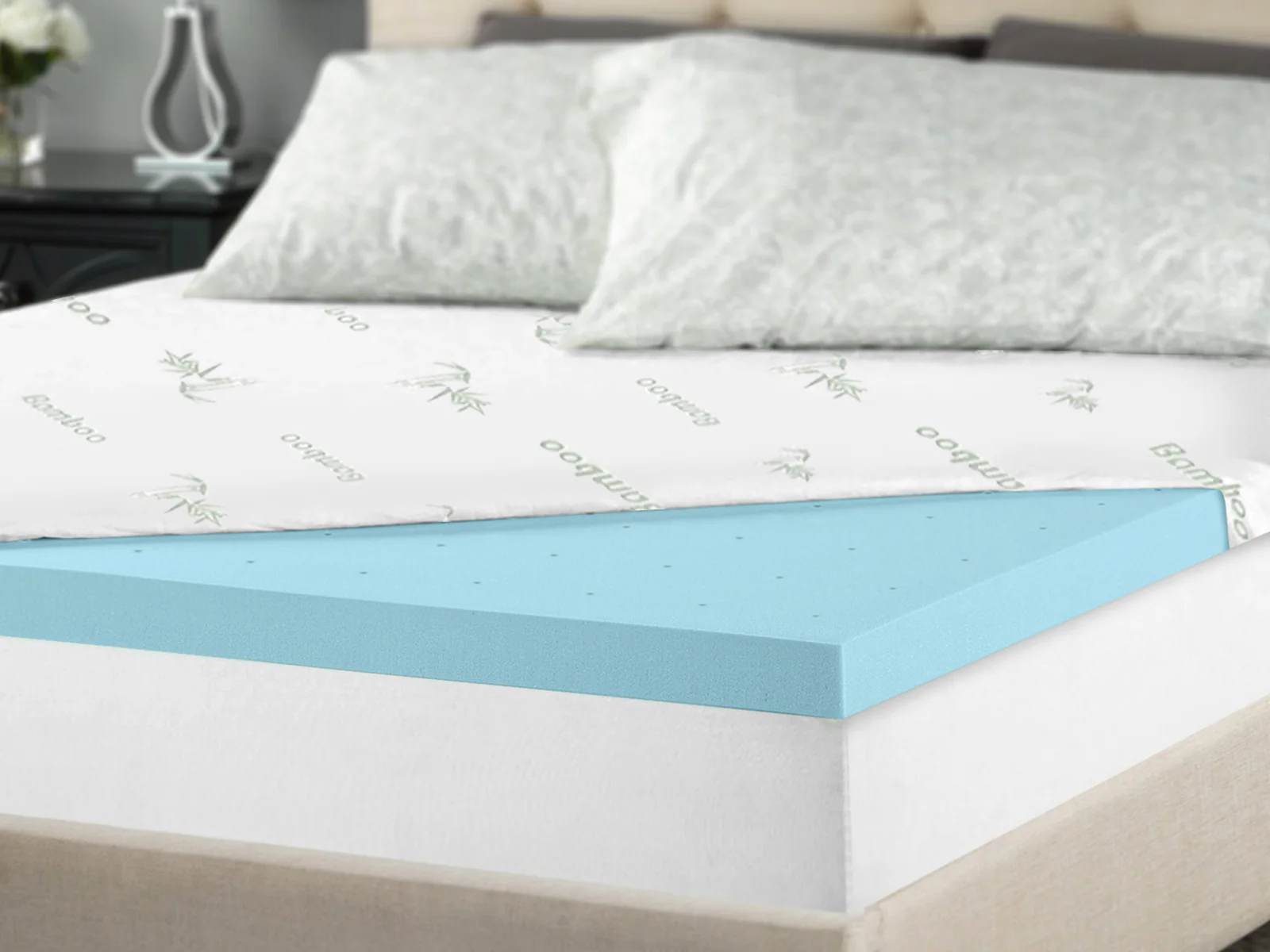 Memory Foam Mattress Topper 8 cm Blue - Double - Image 6