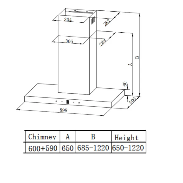 Midea 90cm T-Shape Rangehood - Image 3
