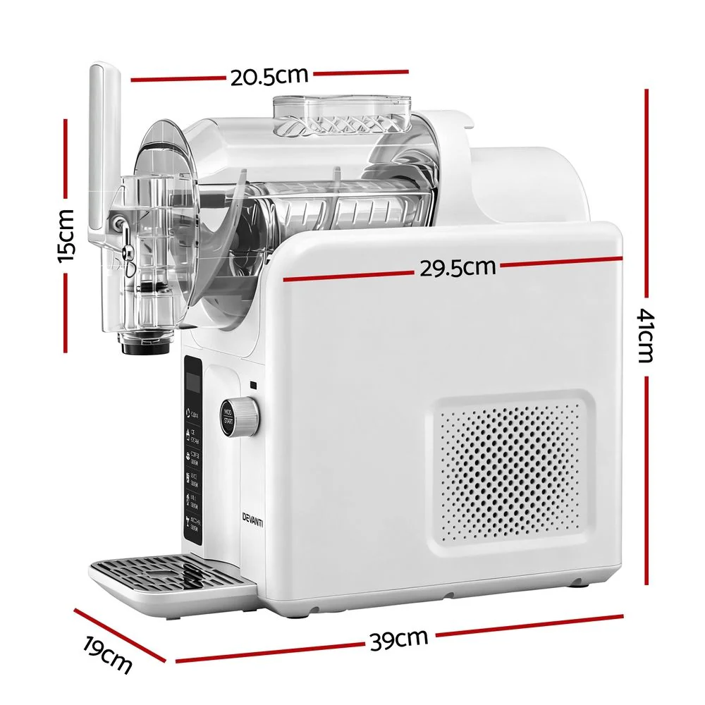 Devanti 5in1 Slushie Machine Ice Cream Maker 2L White - Image 2