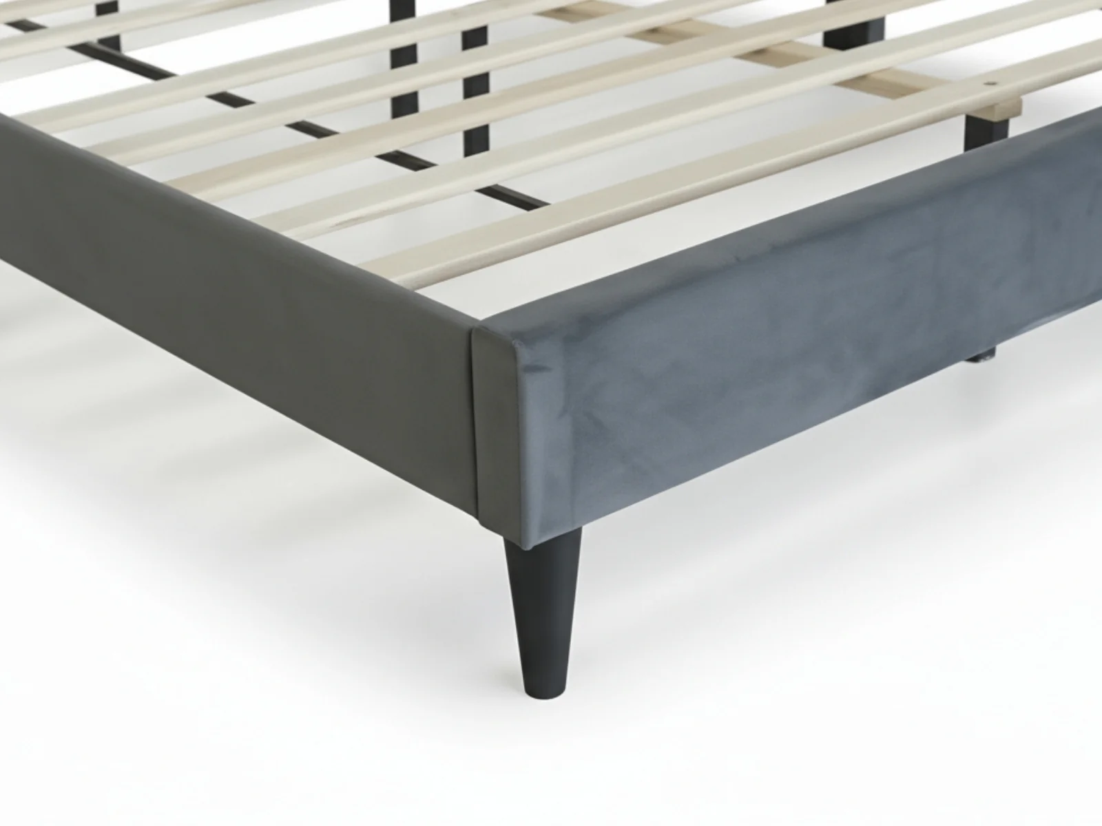 Neron Velvet Bed Frame Charcoal & Bon21 Mattress - Double - Image 6