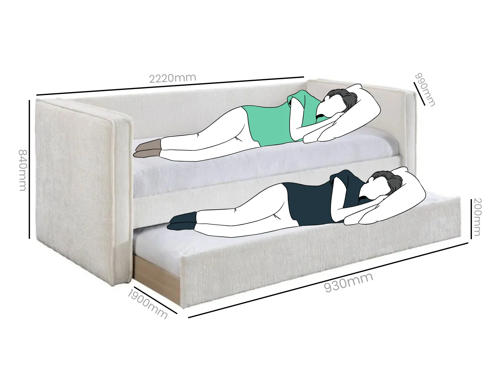 Nevada Pull Out Day Bed - White - Image 6