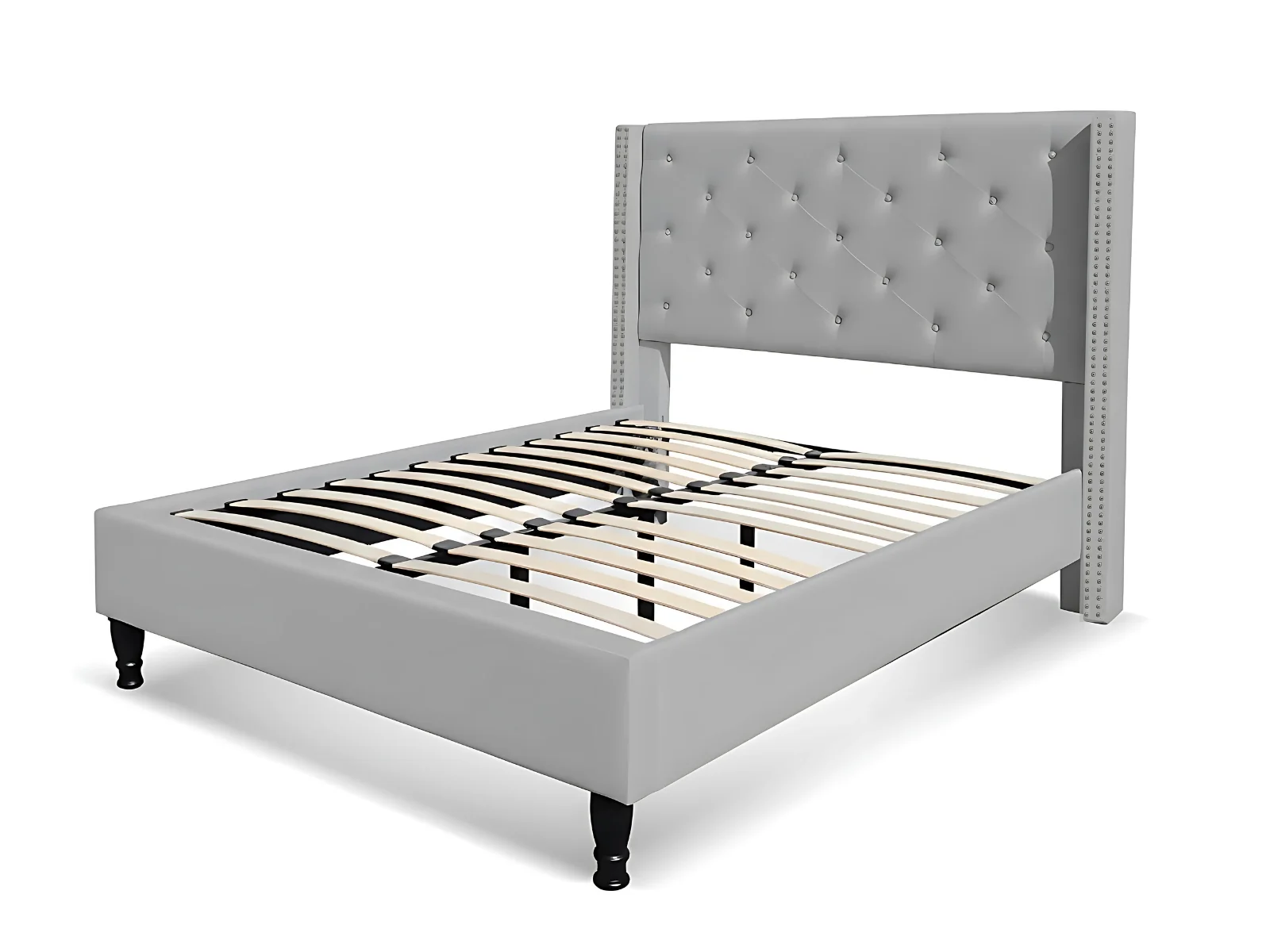 New Lisbeth Bed Frame Grey & Bon15 Mattress - Double - Image 6