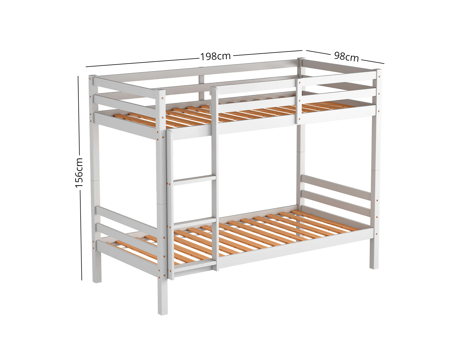 New Lyn Bunk Bed White & Mattress Bon15 Single x2 - Image 10