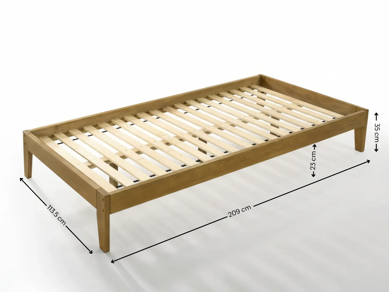 Sovo Bed Frame Oak - King Single - Image 6