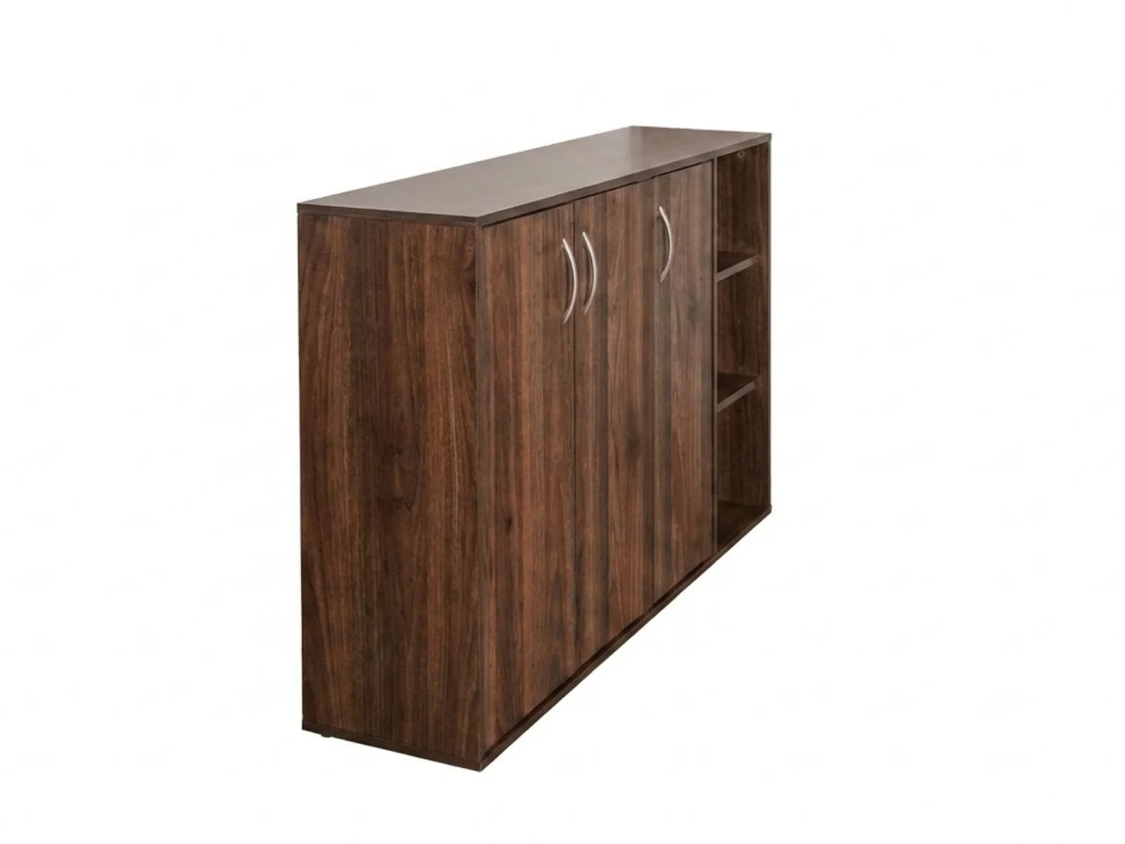 Okura 3-Door Shoe Cabinet with Shelf - Walnut - Image 6