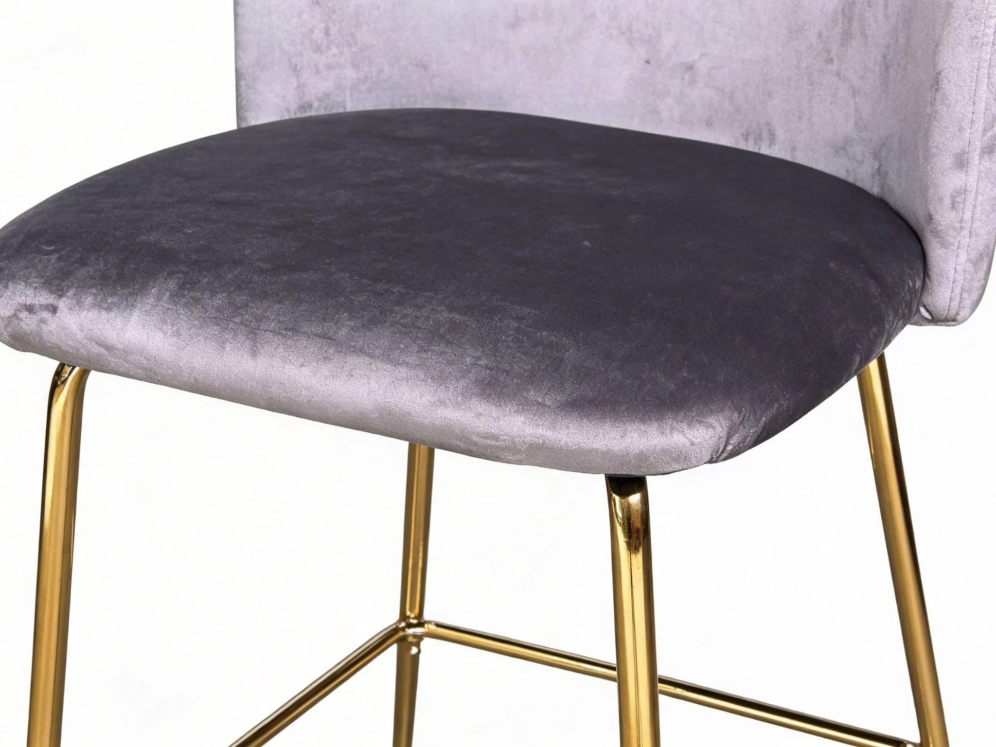 Osmond Velvet Bar Stool Grey - Set of 2 - Image 8