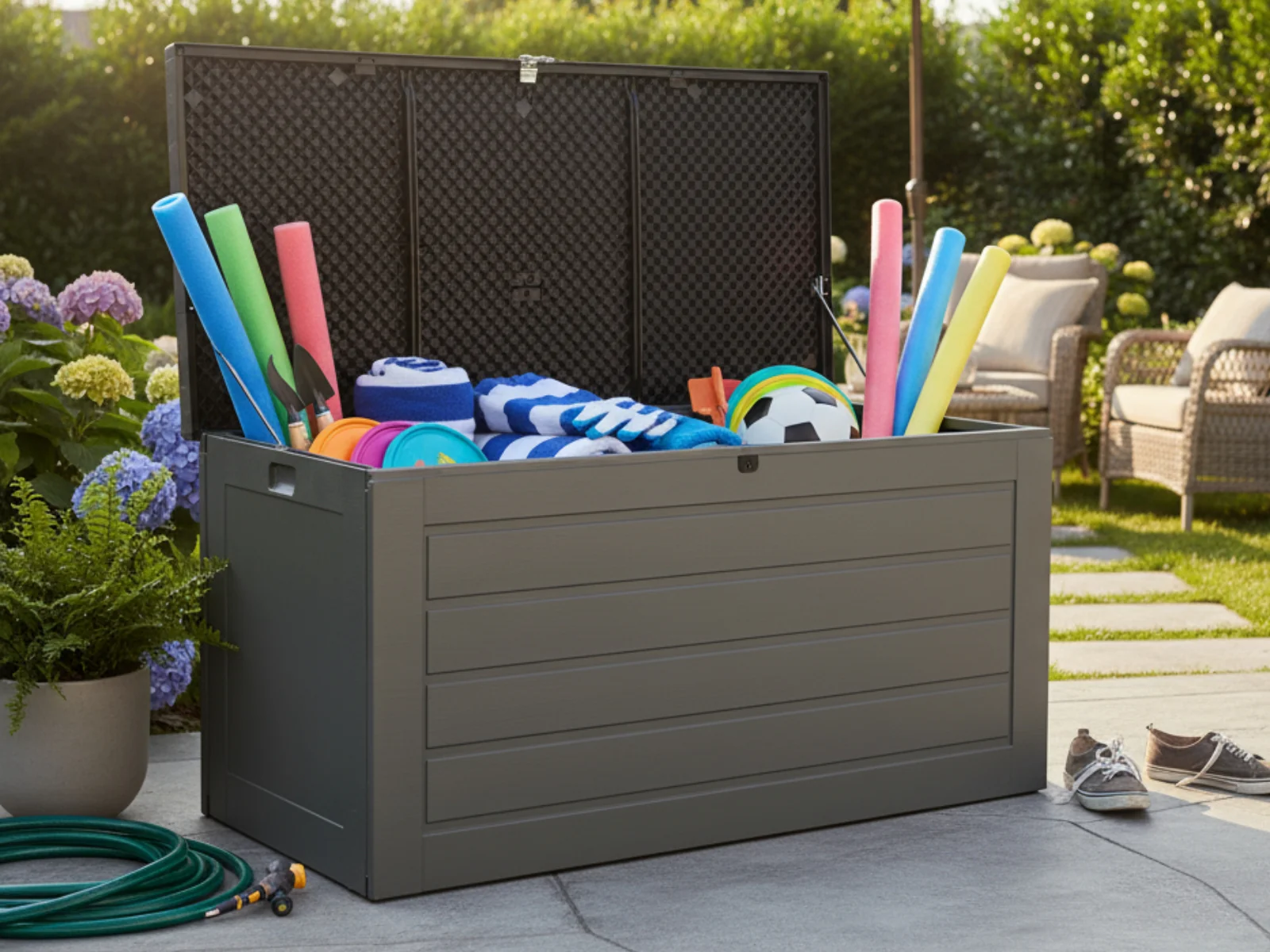 Outdoor Storage Box 680L - Grey - Image 2
