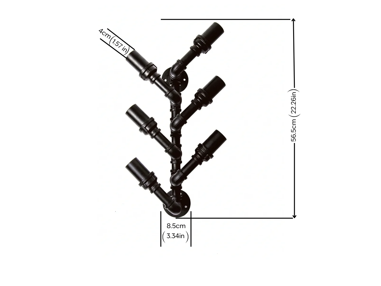 Wall-Mounted Pipe Wine Rack - 6 Bottle Holder - Image 10