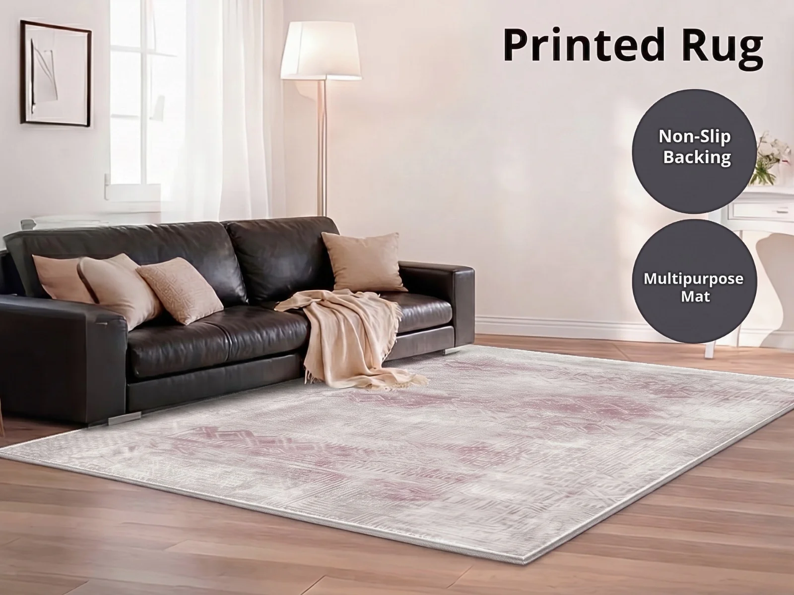 DS Printed Rug 200cm x 300cm - Maroon Brown - Image 2
