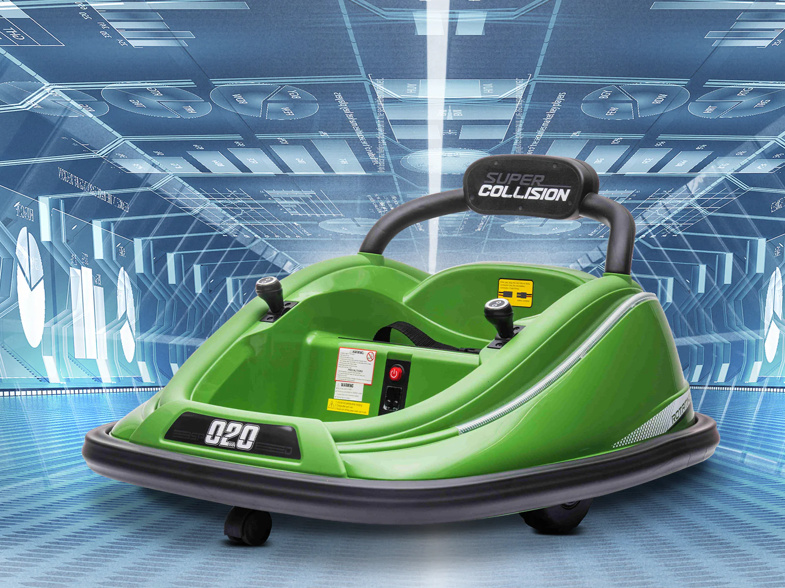 Kids Ride On Bumper Car - Green - Image 3