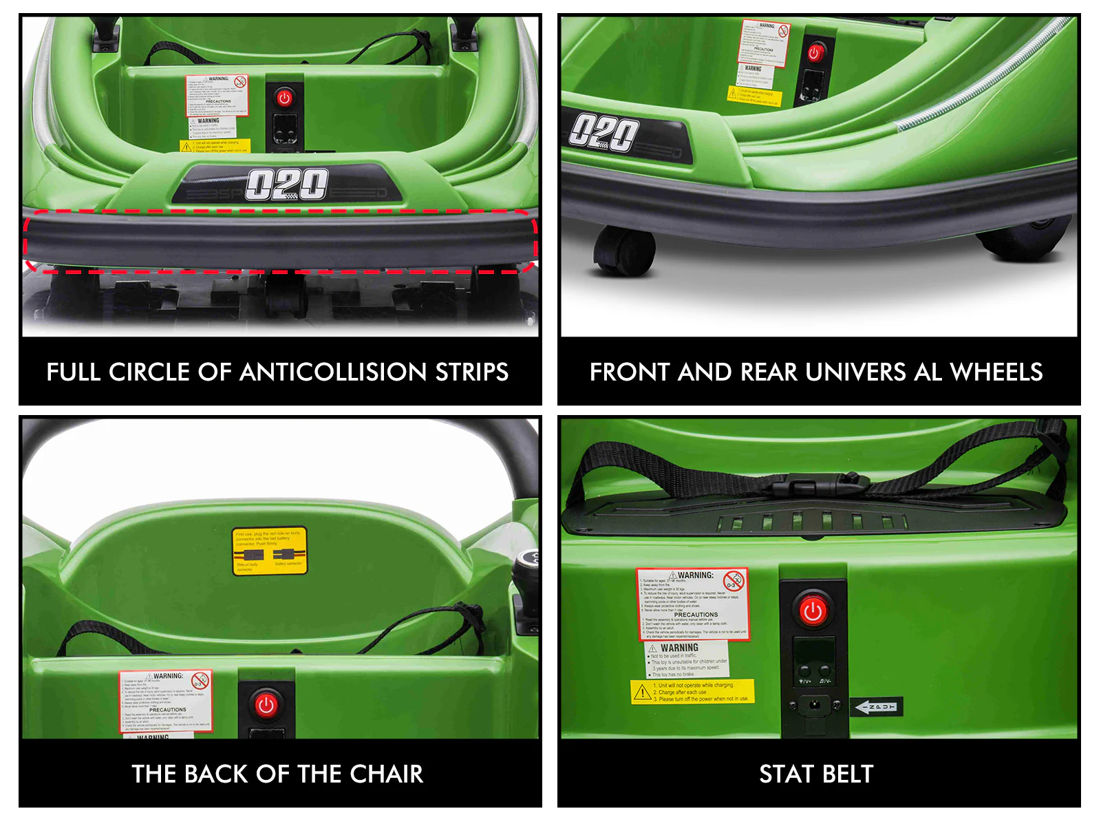 Kids Ride On Bumper Car - Green - Image 9