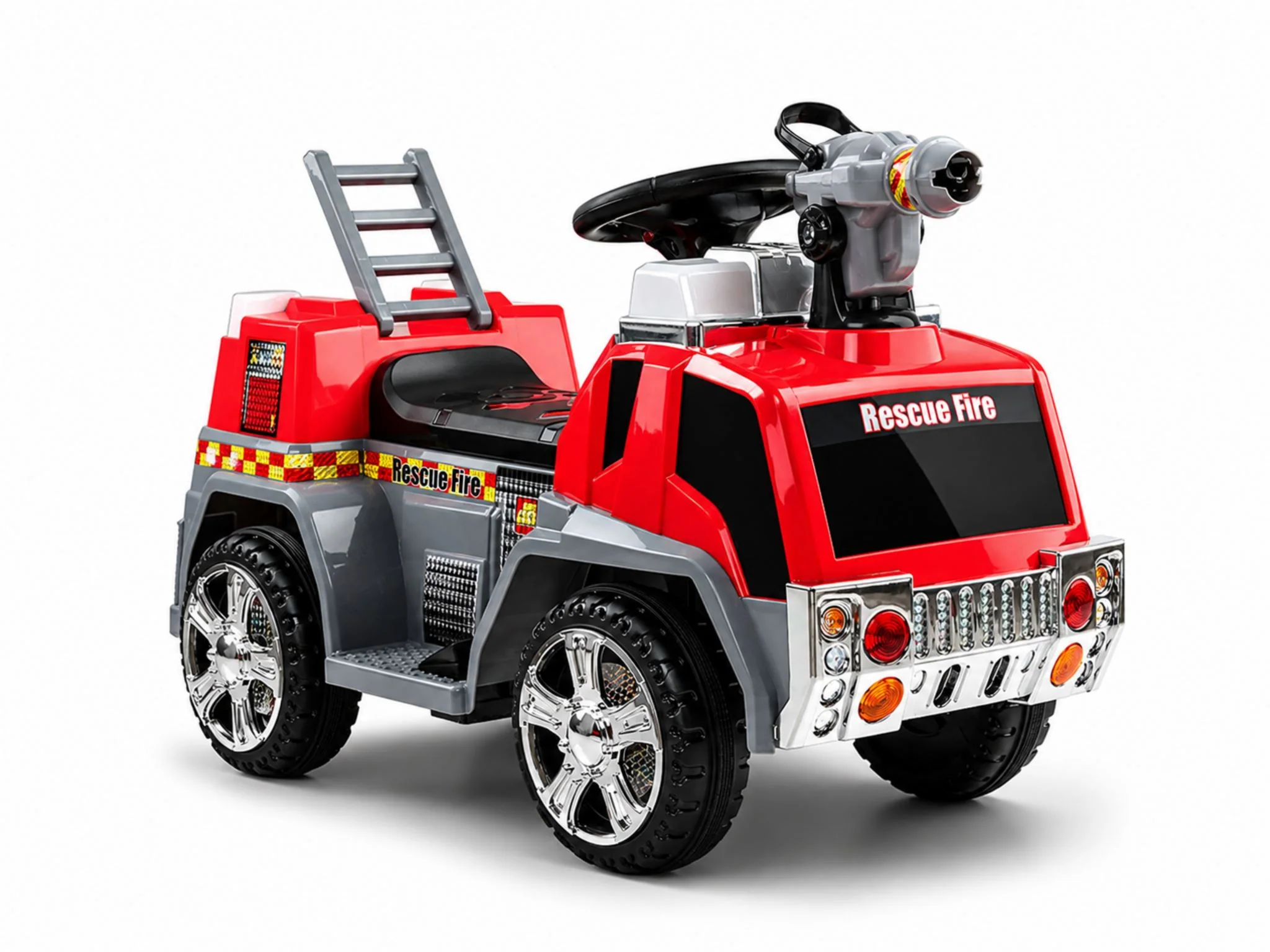 Kids Ride On Fire Truck With Water Gun - Red - Image 12