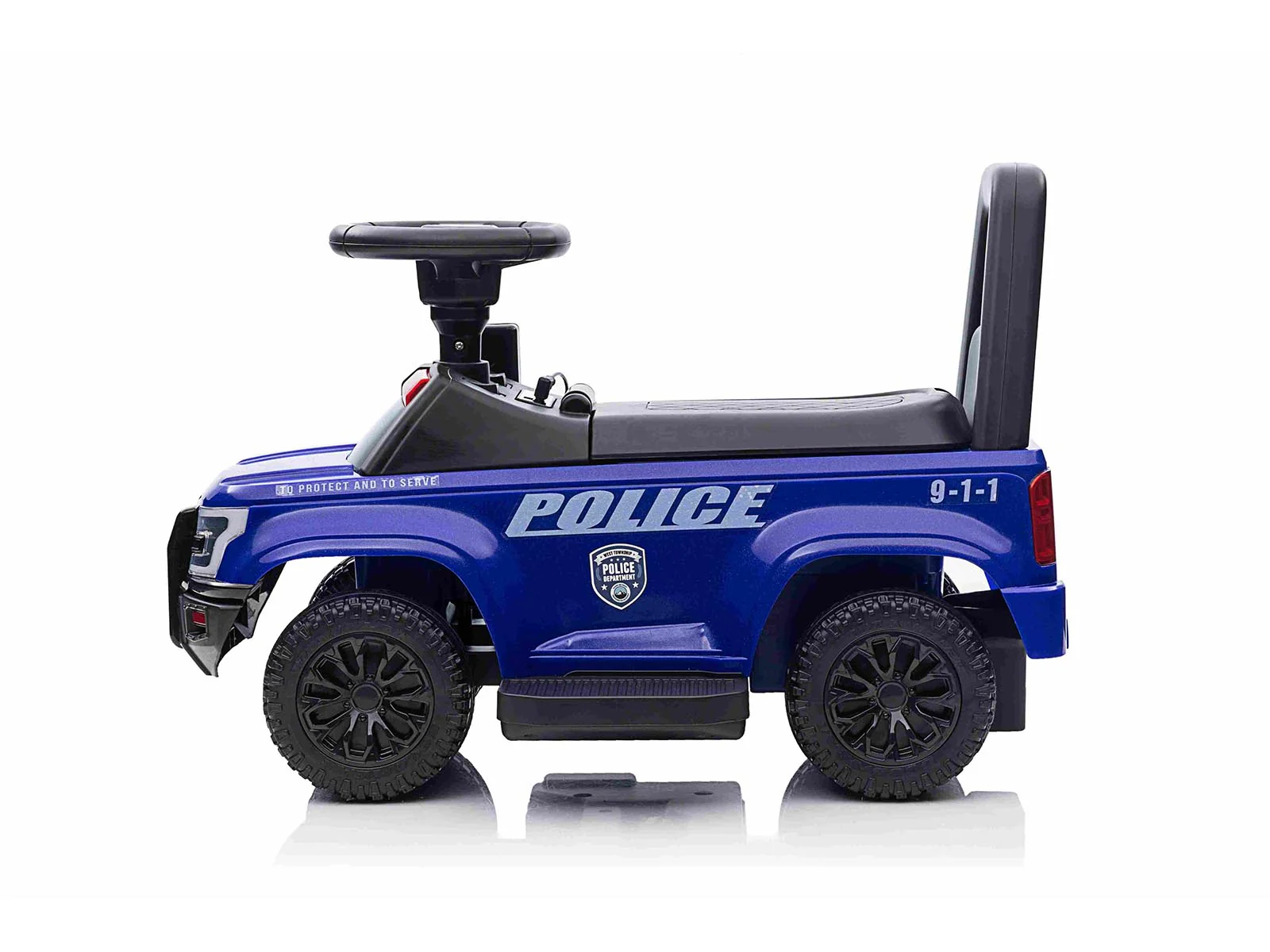 Kids Ride On Police Car - Blue - Image 3