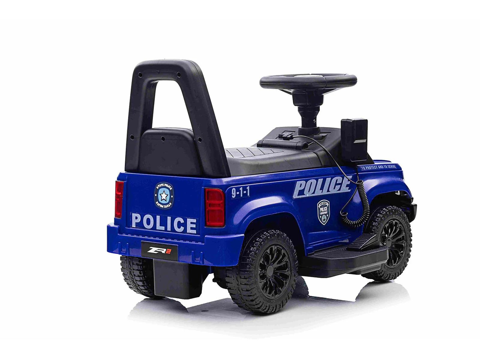 Kids Ride On Police Car - Blue - Image 7