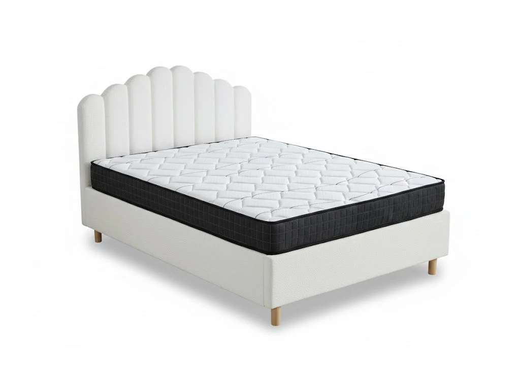 Shelley Boucle Bed Frame & Xclusive Pocket Spring Mattress X20 - Queen