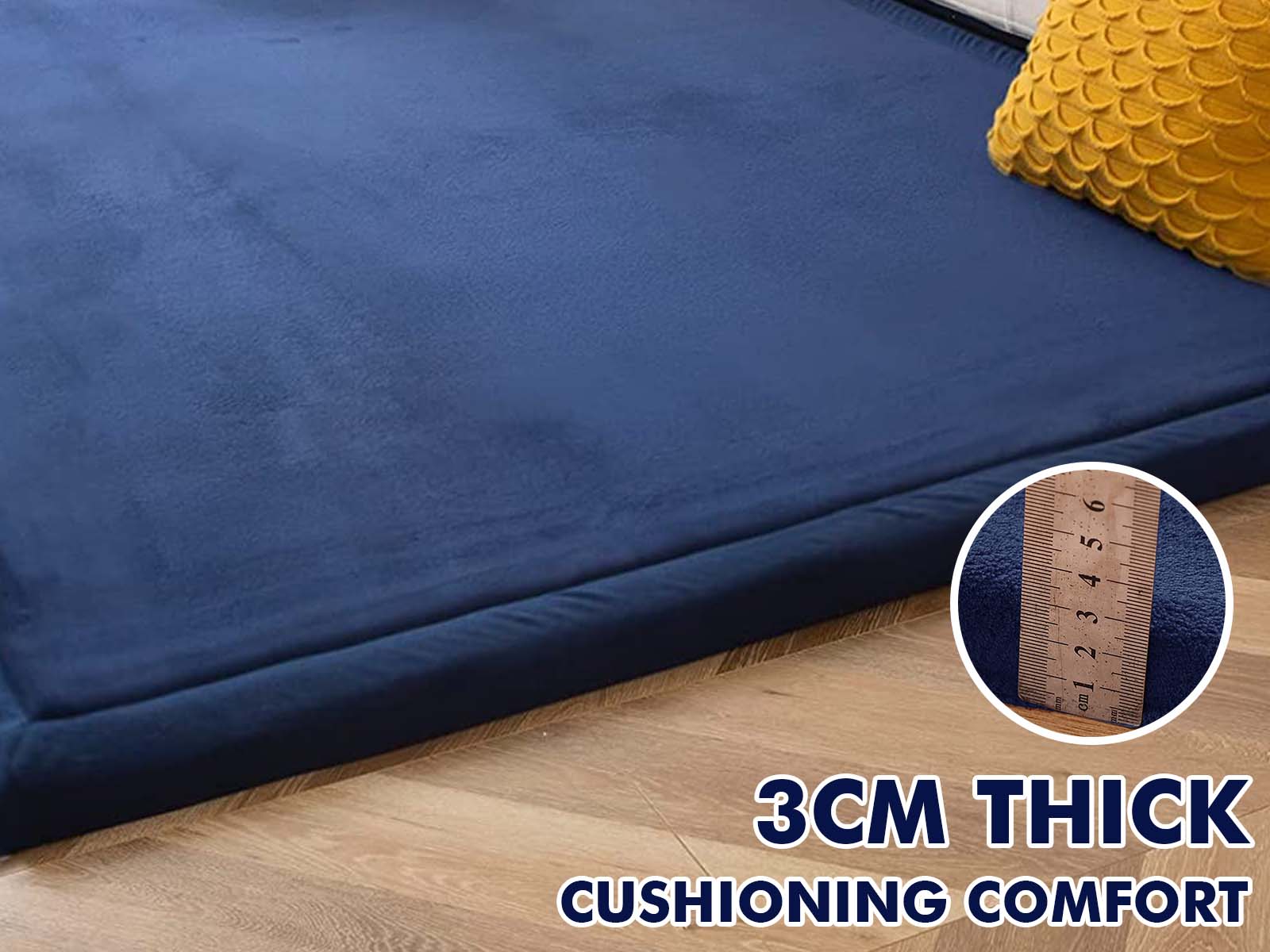 Soft Touch Plush Tatami Mat Rug 150cm x 200cm - Navy - Image 7