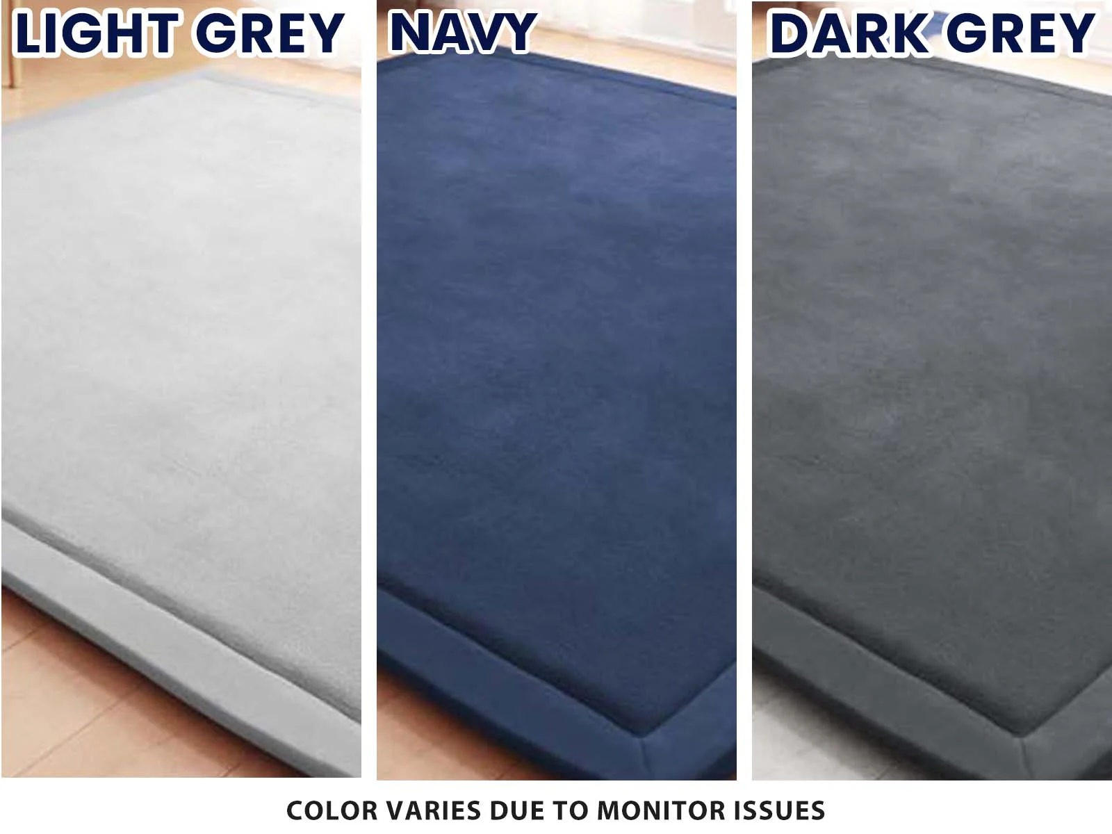 Soft Touch Plush Tatami Mat Rug 200cm x 300cm - Navy - Image 9