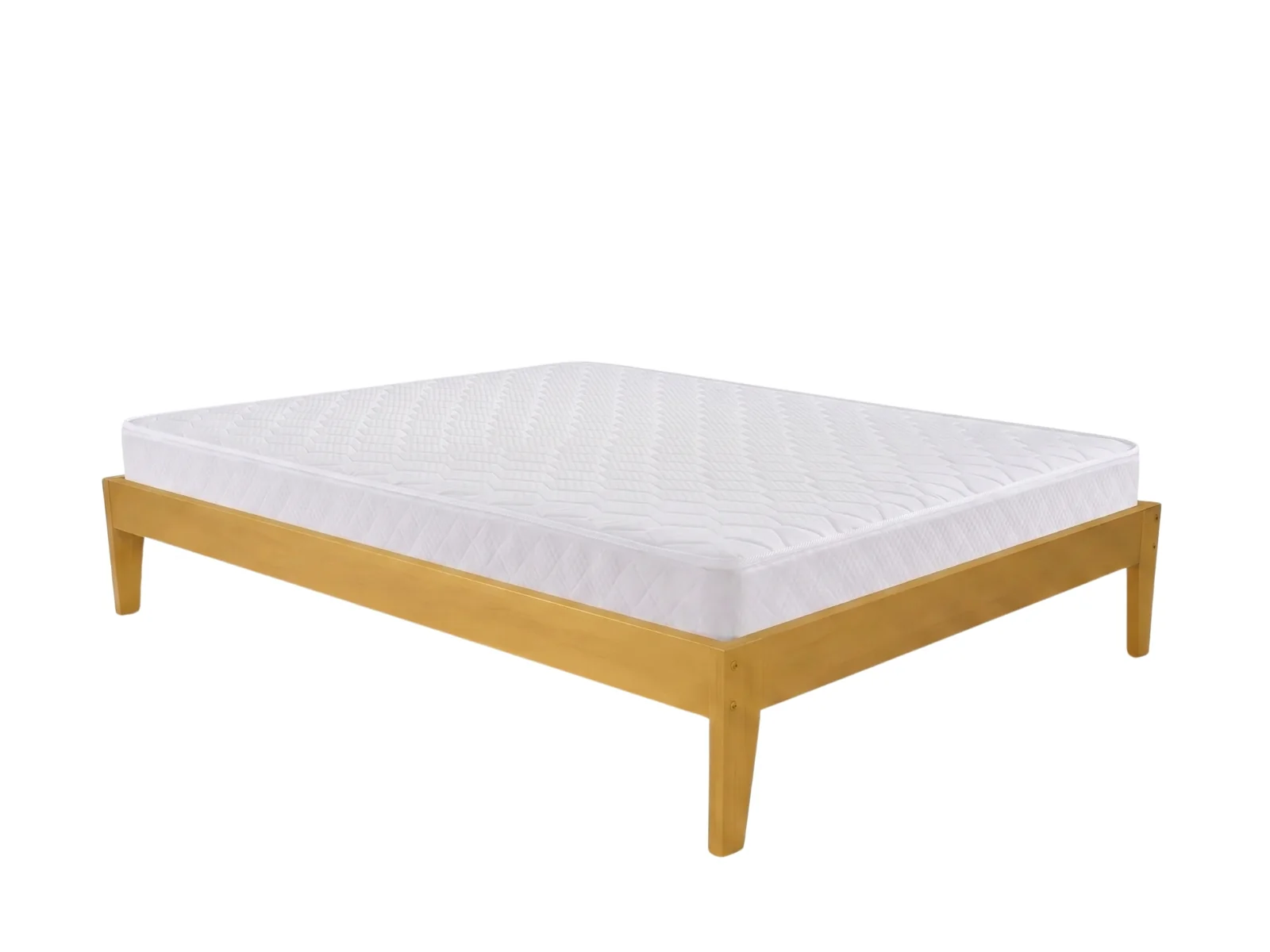 Sovo Bed Frame Oak & Bon15 Mattress - Double