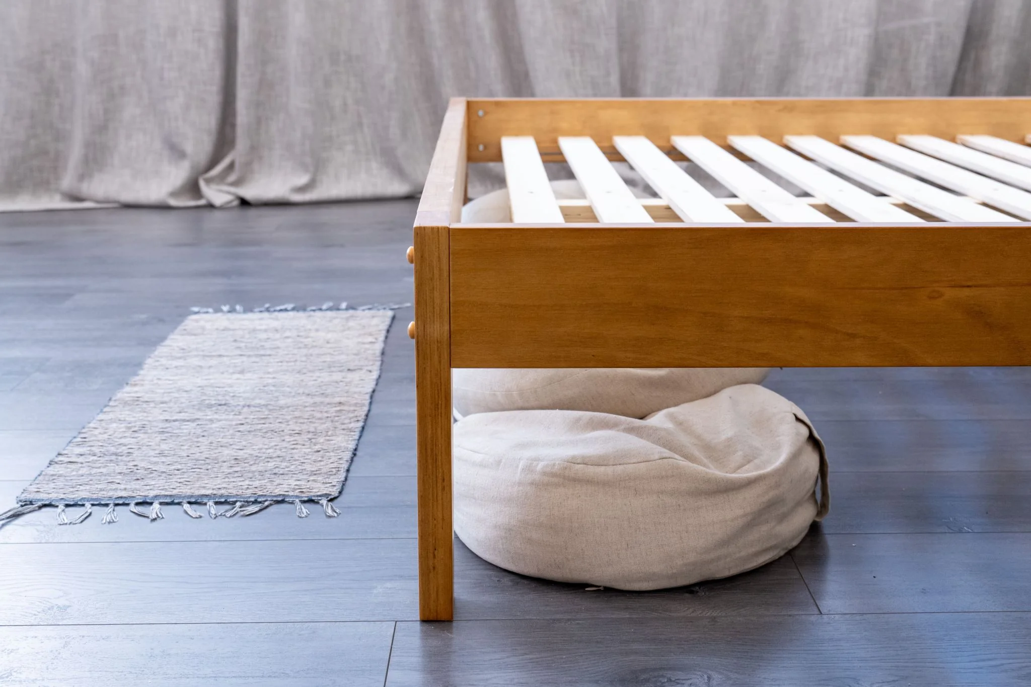 Sovo Bed Frame Oak & Euro Top Mattress G31 - Single - Image 5