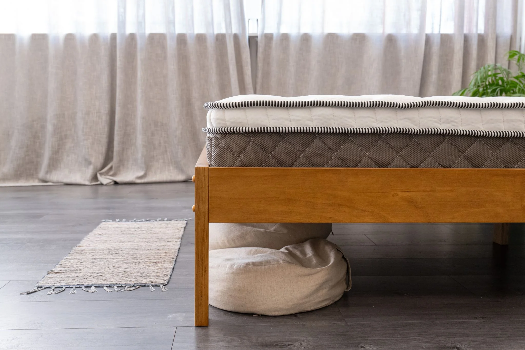 Sovo Bed Frame Oak & MEM23 Mattress - Double - Image 5
