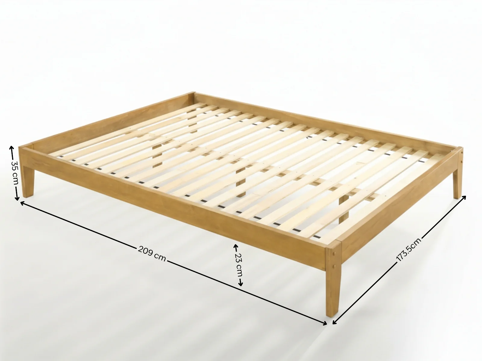Sovo Bed Frame Oak & MEM 23 cm Mattress - King - Image 3