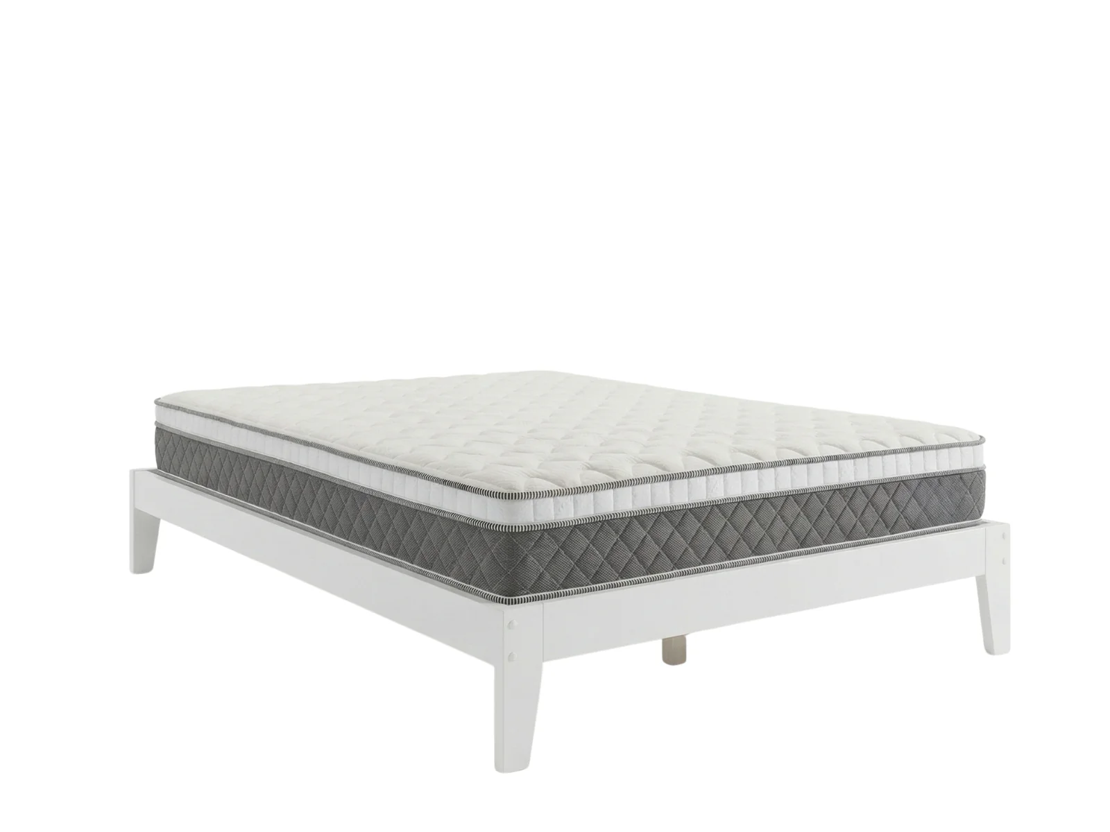 Sovo Bed Frame White & MEM 23 cm Mattress - King