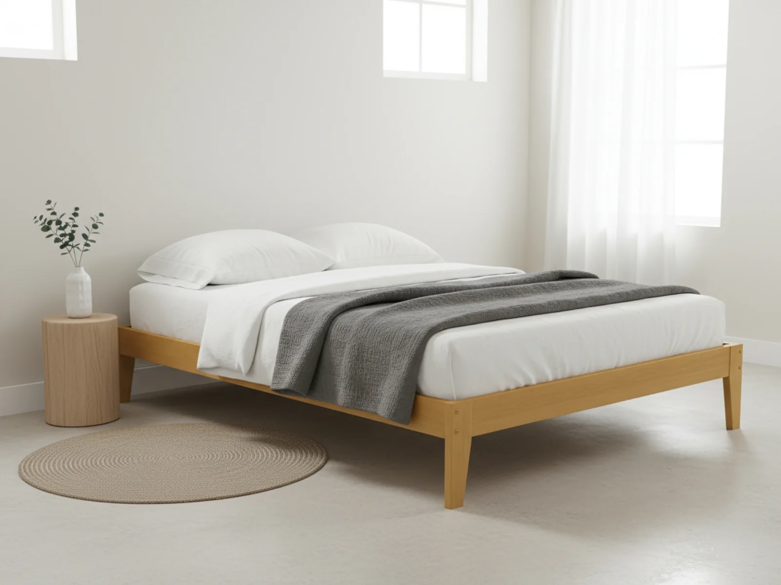 Sovo Bed Frame Oak - Double - Image 4